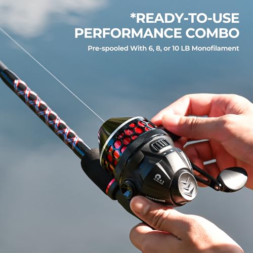 KastKing Brutus Fishing Rod and Reel Combo, Spinning & SpinCast Combo, Custom Tackle Kit, Pre-Spooled Line, Brute Tuff 2Pc...