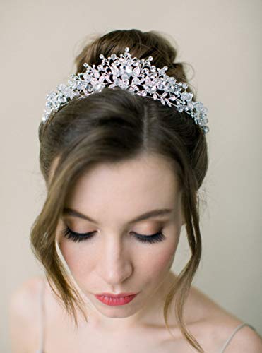 SWEETV Jeweled Wedding Tiaras and Crowns for Women, Metal Princess Tiara Queen Crown for Bride, Bridal Headpieces for Birt...