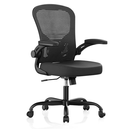 Office Chair, Ergonomic Desk Chairs 330LBS Capacity High Back Mesh Computer Chair with Flip-up Armrests, Comfy Work Chair ...