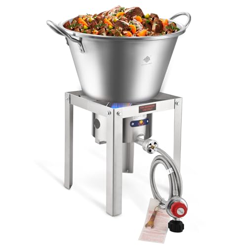 ARC Stainless Steel Mexican Cazo Para Carnitas With 55,000BTU Propane Burner Camping Stove,Outdoor Gas Stove Burner Cooker...