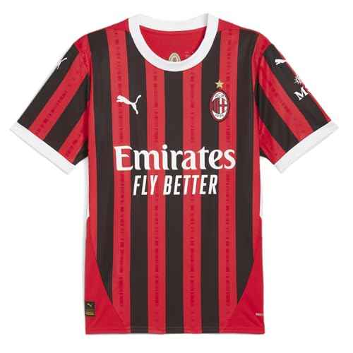 PUMA Mens Ac Milan Home Crew Neck Short Sleeve Jersey Casual - Red