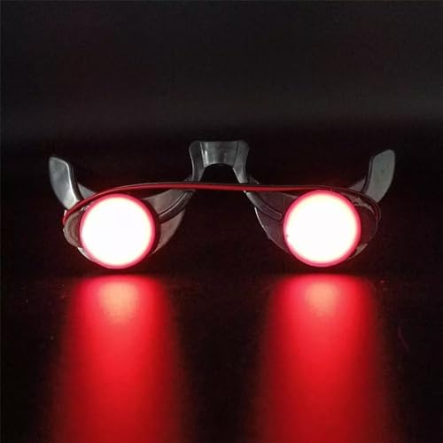 Holiberty Glowing Red Eyes Glasses Grim Reaper Cosplay Halloween Costume Accessory Light up Glasses Eyewear Rave Party Favors