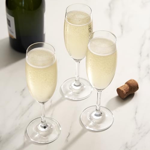 True Cuvée Champagne Flutes, Elegant Champagne Glasses Gift Set, Perfect for Sparkling Wine, Prosecco, Mocktails, Wedding ...