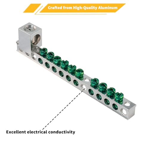 Ground Bar Kit for Eaton, 10 Terminal Grounding Bar Compatible with BR and CH Series Load Centers