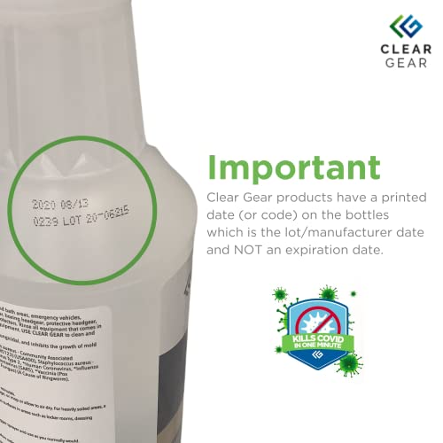 Clear Gear - Disinfectant, Cleaner, and Deodorizer for Sports Equipment, Gyms, and Fitness Centers - EPA-Registered, Hospi...