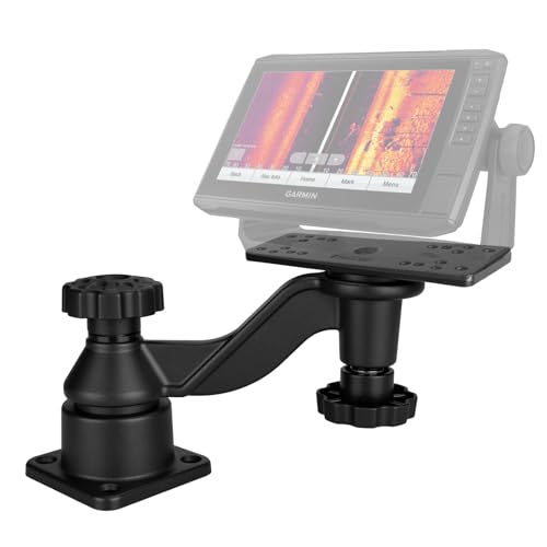Velpaw MOUNTS Swing Arm Fish Finder Mount, All Aluminum Heavy Duty Marine Electronic Mount for Boats & Kayak,Built for Sal...