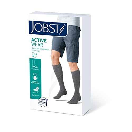 JOBST Activewear 20-30 mmHg Knee High Compression Socks, Large Full Calf, Cool Black