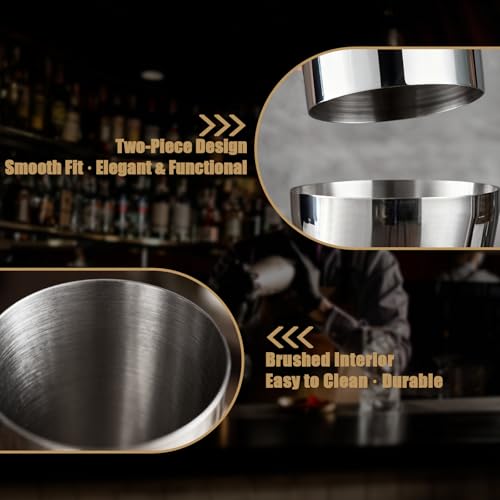 JACCOOTHALIA Cocktail Shaker, Martini Shaker, 24oz Stainless Steel, Leakproof Alcohol Bartending, Mirror Finish, Drink Sha...