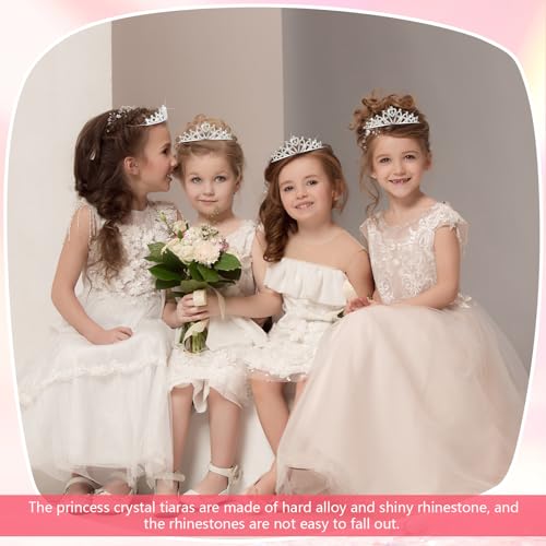 Tondiamo 30 Pcs Tiaras Bulk for Girls Princess Crown Rhinestone Tiaras Bendable Adjustable Headband for Kid Hair Accessory
