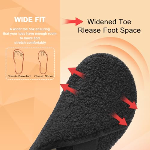 Besroad House Slippers for Women Men Comfy Barefoot Slippers Sock Furry Slip On House Shoes with Soft Rubber Sole for Bedr...