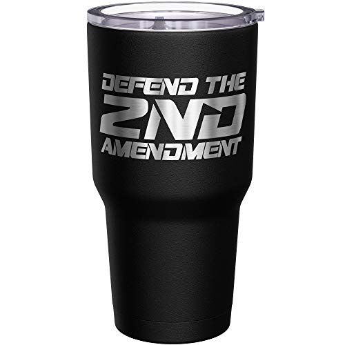 We The People Holsters - Defend The Second Amendment - Coffee Tumbler - American Flag Coffee Travel Mug - Engraved Tumbler...