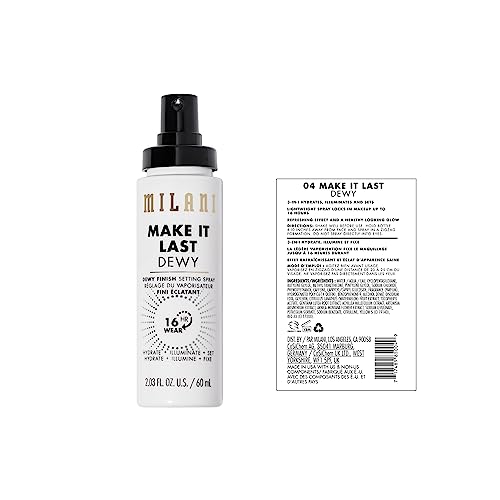 Milani Setting Spray + Primer, Make It Last Dewy - Dewy Finish Moisturizing Formula for Glow on the Go, Setting Spray for ...