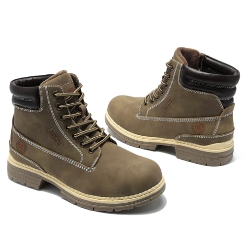 ANJOUFEMME Combat Work Hiking Boots for Women - Ladies Casual Waterproof Outdoor Boots, Walking Hiking Shoes, Backpacking ...