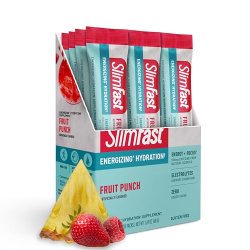 SlimFast Hydration Packets, Intermittent Fasting Electrolytes, Drink Mix Packets, Intermittent Fasting Powder, Energy Powd...