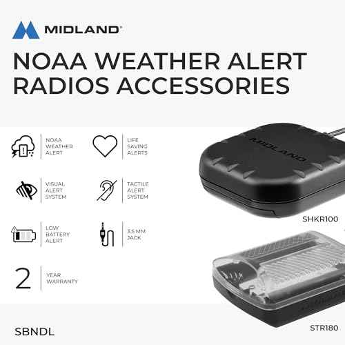 Midland ? SBNDL NOAA Weather Alert Radios Accessories ? STR180 Strobe Light and SHKR100 Pillow Shaker with Y Cable ? Visual and Textile Emergency Alert Notification for Deaf and Hard of Hearing