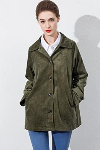 Minibee Women's Corduroy Jackets Long Sleeve Coats Button Down Outwear Tops with Pockets