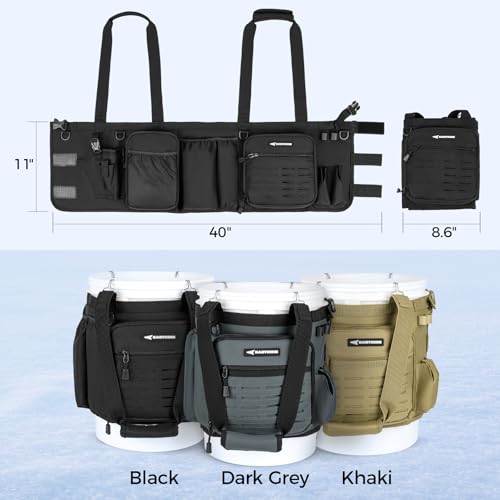 KastKing Karryall Fishing Bucket Organizer for 5 Gallon Bucket, Ice Fishing Tackle Bag with Adjustable Buckle, Rod & Plier...