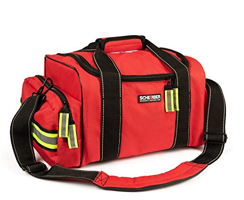 Scherber First Responder Fully-Stocked Large Professional Essentials EMT/EMS Trauma Kit | HSA/FSA Approved | Reflective Ba...