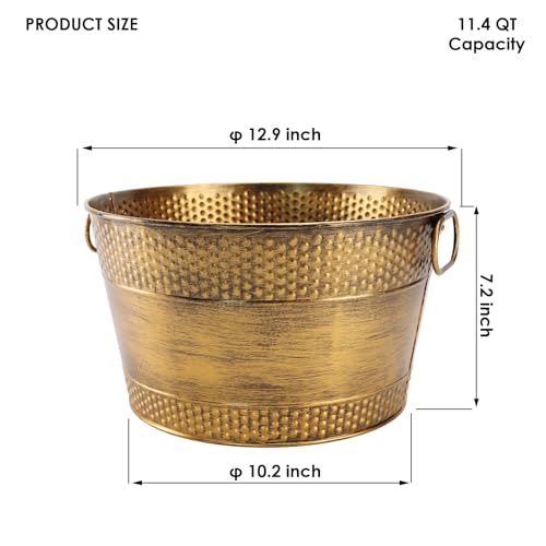 Metal Ice Bucket Galvanized Beverage Tub,Drink Buckets Large Cooler for Wine Beer Champagne Cocktails for Catering, Bars, ...