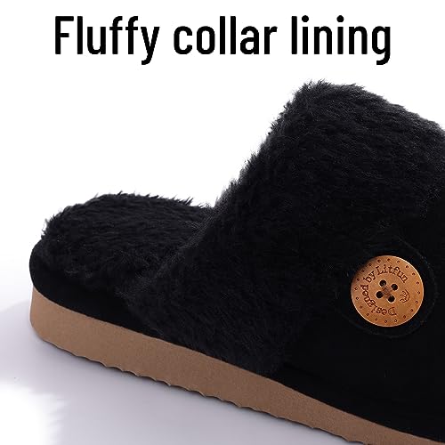 Litfun Women's Fuzzy Memory Foam Slippers Fluffy Winter House Shoes Indoor and Outdoor