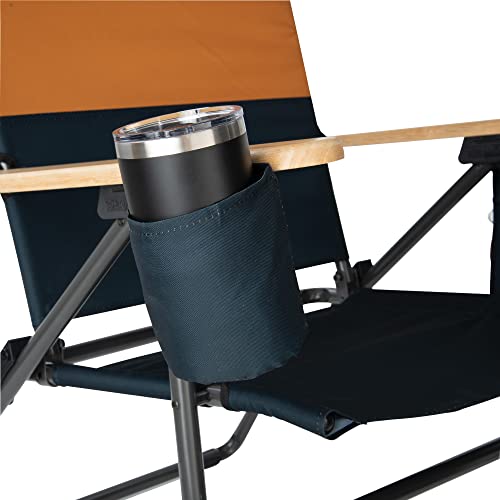 Camp & GO MaxShade Outdoor Oversized Heavy Duty Comfort Folding Camping Chair, Orange and Navy