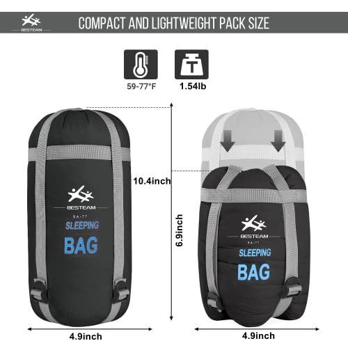 Warm Weather Sleeping Bag - Portable Waterproof Compact Lightweight, Packable for Kids, Teens Adults Camping Backpacking H...