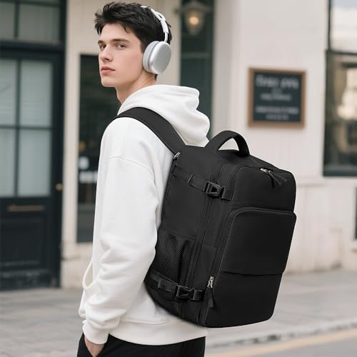 Sinaliy Travel Backpack for Men Women, Personal Item Travel Bag with Multi-Pockets, Airline Approved Carry on Backpack Fit...