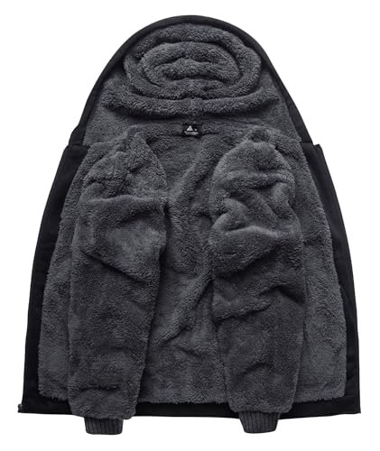 SCODI Hoodies for Men Heavyweight Fleece Sweatshirt - Full Zip Up Thick Sherpa Lined Hooded Jacket