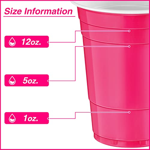 Lounsweer 100 Pack 16 Ounce Plastic Party Cups Heavy Duty Drinking Water Cups for Valentine Carnival St. Patrick's Day Hol...