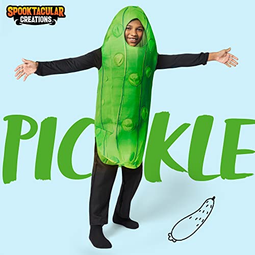 Spooktacular Creations Pickle Costume Kids, Food Themed Fruit Jumpsuit for Child Teens Halloween Dress Up Cosplay Party