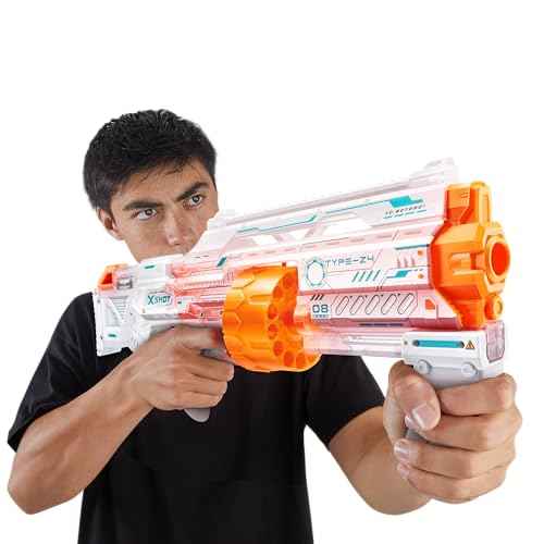 XSHOT Skins Last Stand Ghost Blaster by ZURU with 16 Darts, Slam Fire Action, Air Pocket Dart Technology, Toy Foam Blaster for Kids, Teens and Adults (Ghost)