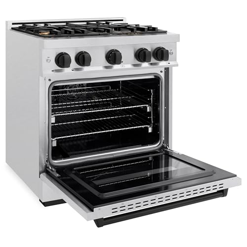 ZLINE Autograph Edition 30 in. 4.2 cu. ft. Classic Gas Range with 4 Burner Cooktop and Convection Gas Oven in Satin Stainl...