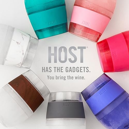 Host Wine Freeze Cup Set of 2 - Plastic Double Wall Insulated Wine Cooling Freezable Drink Glasses with Freezing Gel, Wine...