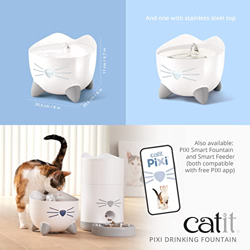 Catit PIXI Cat Drinking Fountain, Running Water Fountain, Pink