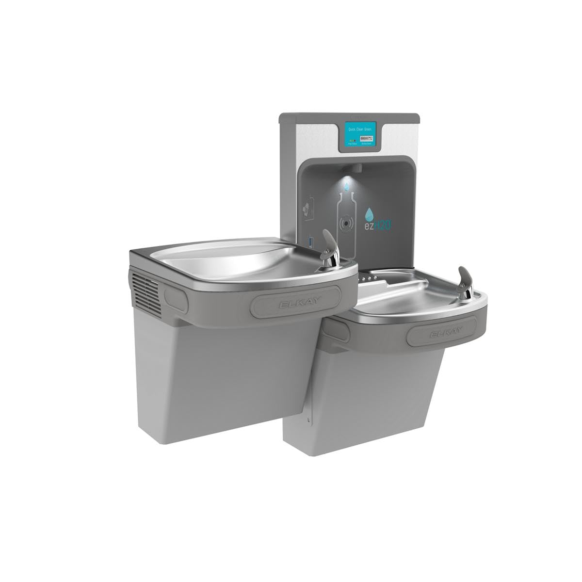 Elkay LZSTL8WSLP Enhanced Bottle Filler & Bi-Level ADA Cooler Refrigerated Light Gray Granite High Capacity Lead Drop Down Wrapper
