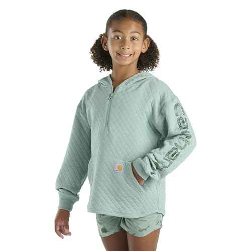 Carhartt Kid's CA7108 Long-Sleeve Quilted Jersey Half Zip Sweatshirt - Girls