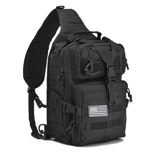 hopopower Tactical Sling Bag, Sport Bag Military Rover Shoulder Backpack EDC Assault Range Bag, Chest Pack Handbag Waterproof
