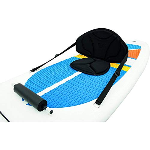 Bestway Hydro-Force White Cap 10 Foot Inflatable SUP Stand Up Paddle Board and Kayak w/Traction Pad, Backrest Seat, 3 Fin...