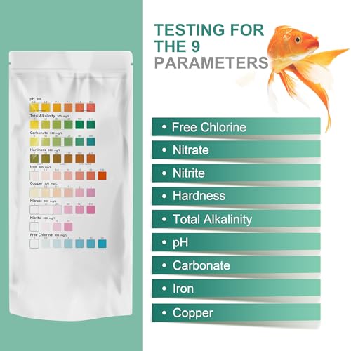 AAwipes Fish Tank Water Test Strips 9-in-1 |25 Strips | Freshwater & Saltwater Tanks Quick & Accurate Water Testing Test p...