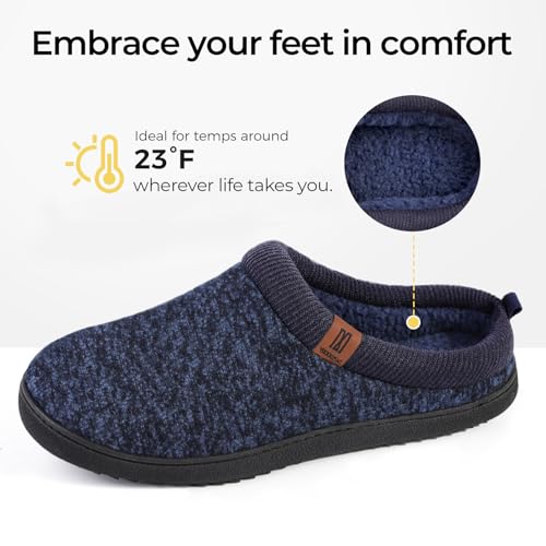 MERRIMAC Men's Slip on Slippers Comfy Memory Foam Non Slip Indoor House Shoes