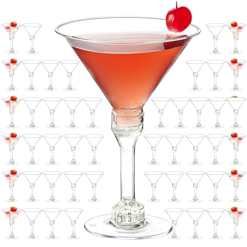 DZJHPGZD 40 PCS Disposable Martini Glasses for Parties 5oz Martini Tall Cup,Plastic Martini Glasses Disposable,Tall Martin...