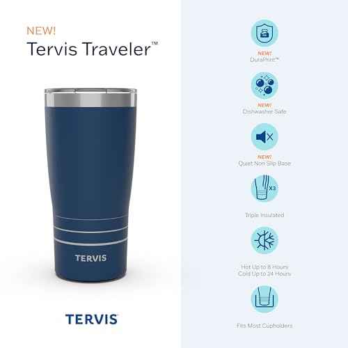 Tervis Traveler Blue Raspberry Ombre Triple Walled Insulated Tumbler Travel Cup Keeps Drinks Cold & Hot, 20oz, Stainless Steel