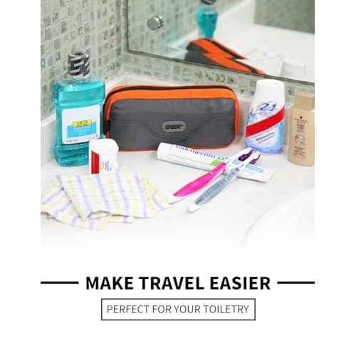 GOX Travel Toiletry Bag Dopp Kit Case for Men Multifunction Packing Organizer Pouch(Orange/Grey)