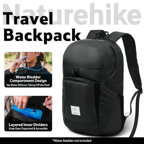 Naturehike 30L Lightweight Hiking Backpack, Waterproof Camping Packable Backpack, Ultralight Daypack for Travel Airplane
