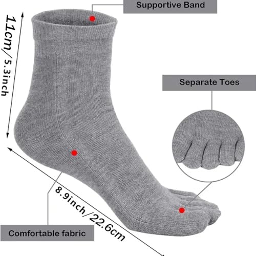 1Pairs Toe Socks for Men Women, Five Finger Crew Socks Athletic Sock, Toe Socks Sports Running Walking Cycling