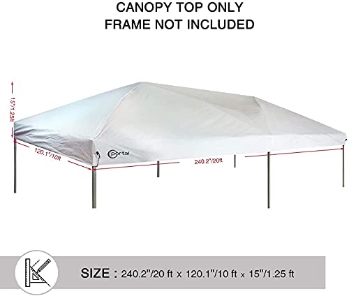 PORTAL 10x20 Canopy Replacement Cover, Pop Up Canopy Tent Top Cover Without Frame Legs Instant Patio Gazebo Pergola Sun Sh...