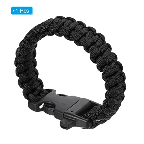 Survival Paracord Bracelets, Plaited Parachute Bracelet with Plastic Buckle Party Favors Camping Gifts Outdoor Wraps for M...