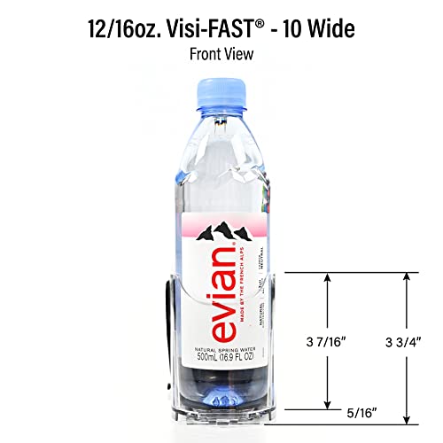 Display Technologies Visi-FAST Spring Push Drink Dispenser, Refrigerator Organizers and Storage for 12/16 oz Beverages, Bo...