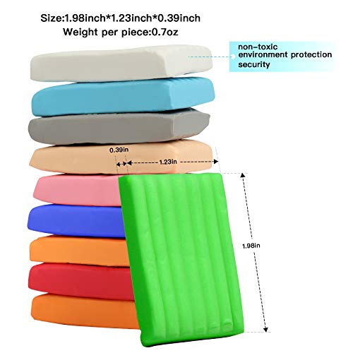 Polymer Clay 50 Colors, Modeling Clay for Kids DIY Starter Kits, Oven Baked Model Clay, Non-Sticky Molding Clay with Sculp...