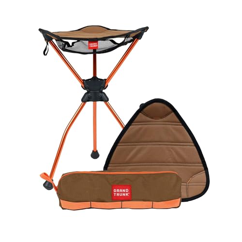 GRAND TRUNK Compass 360 XT Extra Tall Swivel Stool - Compact 260lb Capacity Portable Outdoor Seat for Camping & Travel (Br...